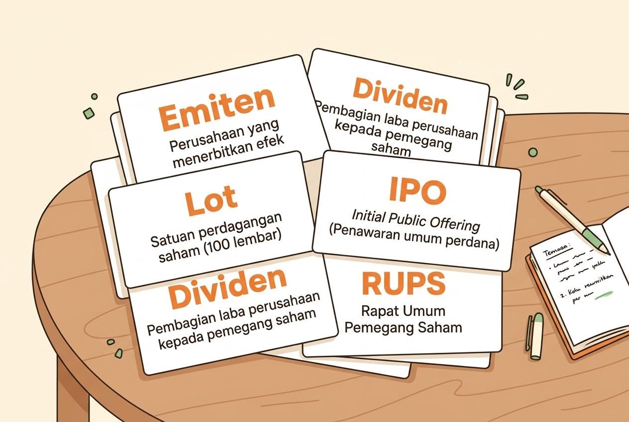 Ilustrasi pengenalan istilah saham dalam pasar modal